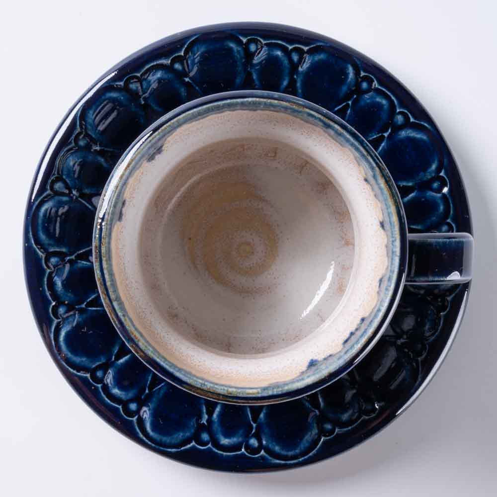 ルリアメ工房 カップ&ソーサ 鍵手(ルリ) ルリアメ工房 陶磁器作家もの