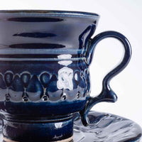 ルリアメ工房 カップ&ソーサ 鍵手(ルリ) ルリアメ工房 陶磁器作家もの