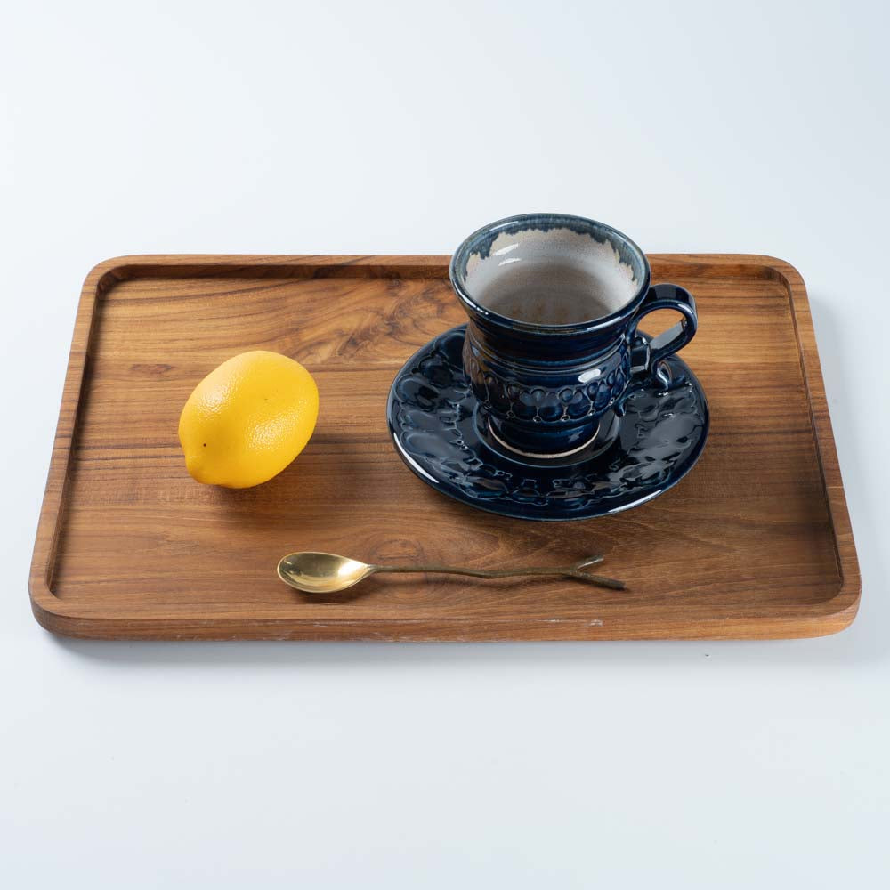 ルリアメ工房 カップ&ソーサ 鍵手(ルリ) ルリアメ工房 陶磁器作家もの