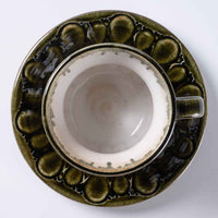 ルリアメ工房 カップ&ソーサ 鍵手(オリーブ ルリアメ工房 陶磁器作家もの