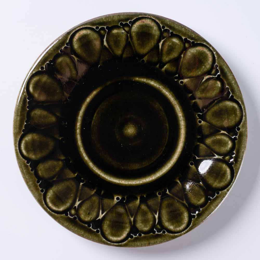 ルリアメ工房 カップ&ソーサ 鍵手(オリーブ ルリアメ工房 陶磁器作家もの