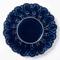 ルリアメ工房 カップ&レースカッティングリムソーサ(ルリ) ルリアメ工房 陶磁器作家もの