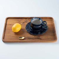 ルリアメ工房 カップ&レースカッティングリムソーサ(ルリ) ルリアメ工房 陶磁器作家もの