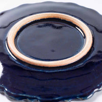 ルリアメ工房 カップ&レースカッティングリムソーサ(ルリ) ルリアメ工房 陶磁器作家もの