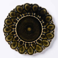 ルリアメ工房 カップ&レースカッティングリムソーサ(オリーブ) ルリアメ工房 陶磁器作家もの