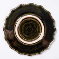 ルリアメ工房 カップ&レースカッティングリムソーサ(オリーブ) ルリアメ工房 陶磁器作家もの