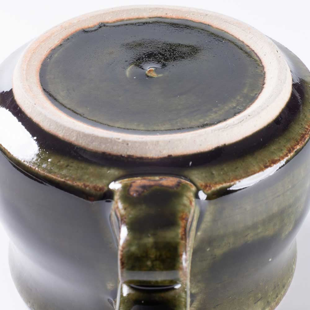 ルリアメ工房 カップ&レースカッティングリムソーサ(オリーブ) ルリアメ工房 陶磁器作家もの