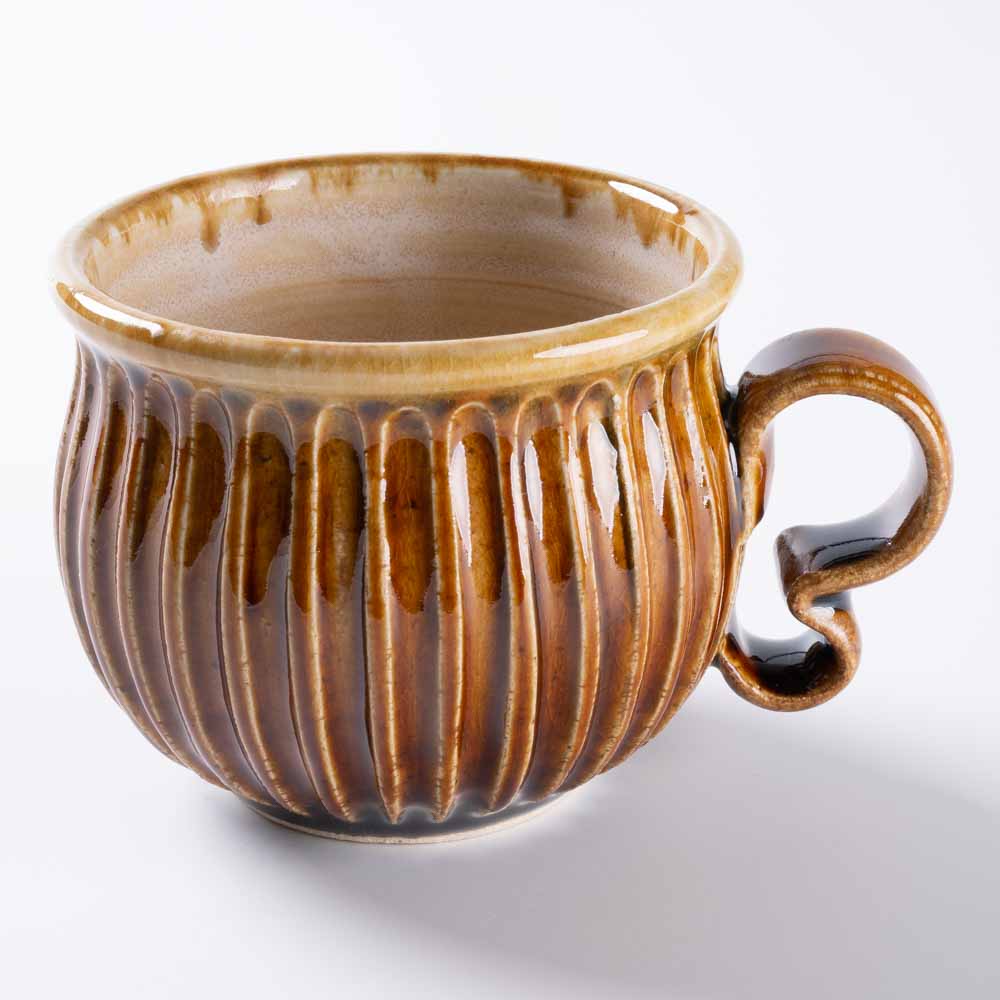 ルリアメ工房 しのぎマグ(アメ) ルリアメ工房 陶磁器作家もの