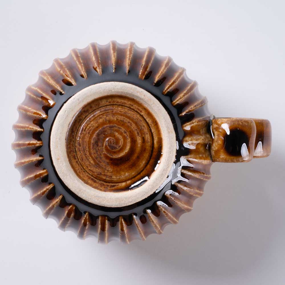 ルリアメ工房 しのぎマグ(アメ) ルリアメ工房 陶磁器作家もの