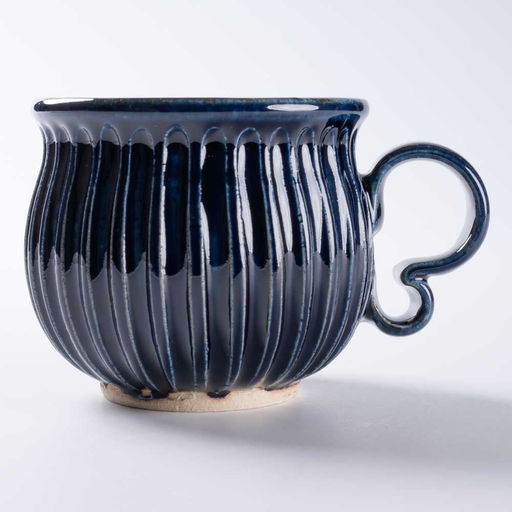 ルリアメ工房 しのぎマグ(ルリ) ルリアメ工房 陶磁器作家もの