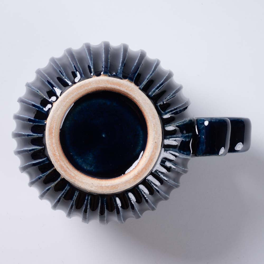 ルリアメ工房 しのぎマグ(ルリ) ルリアメ工房 陶磁器作家もの