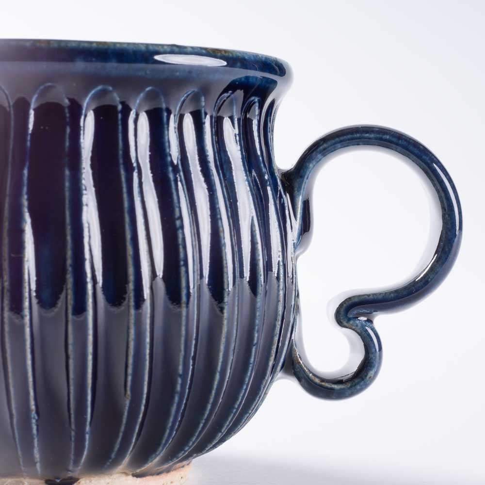 ルリアメ工房 しのぎマグ(ルリ) ルリアメ工房 陶磁器作家もの