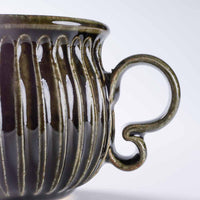 ルリアメ工房 しのぎマグ(オリーブ) ルリアメ工房 陶磁器作家もの