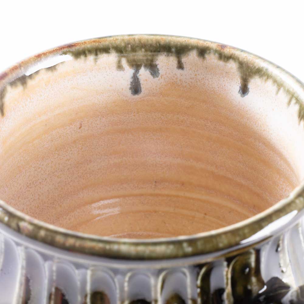 ルリアメ工房 しのぎマグ(オリーブ) ルリアメ工房 陶磁器作家もの