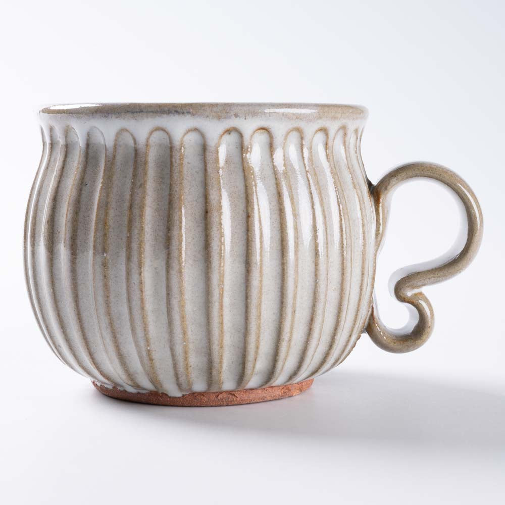 ルリアメ工房 しのぎマグ(うのふ白) ルリアメ工房 陶磁器作家もの