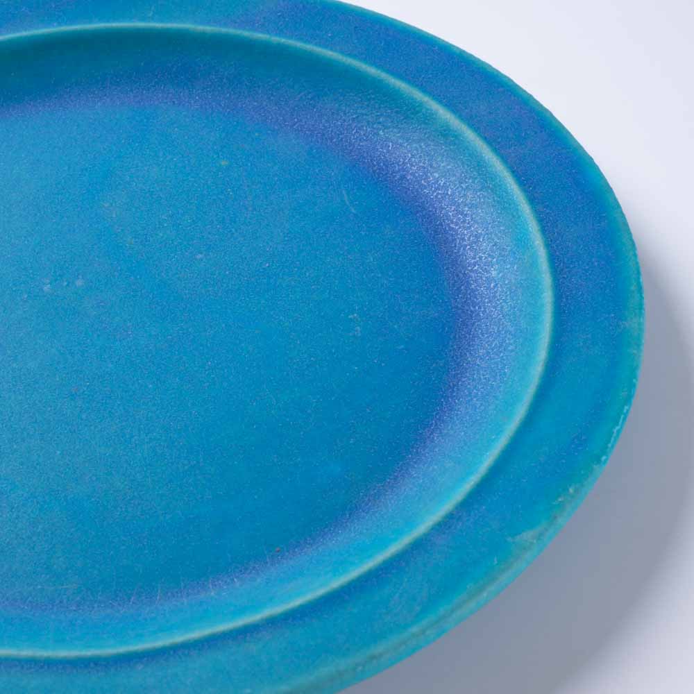 作家 大原拓也 カラーマットリムプレート (M) bleu 作家 大原拓也 陶磁器作家もの