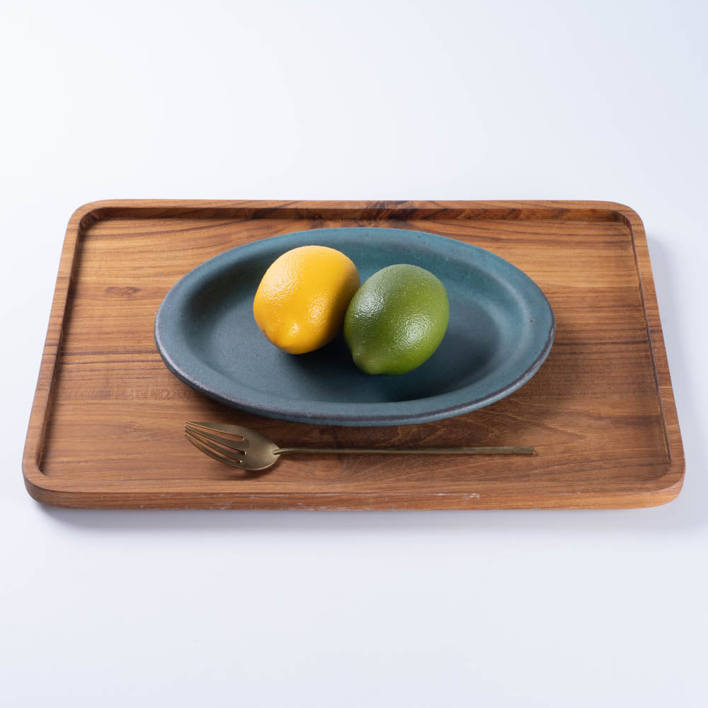 オーバルプレート　木　作家 作家 小塚晋哉 オーバルリム皿 L（栗） ¥22,770 大人の焼き物