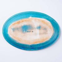 作家 大原拓也 オーバルプレート (S) bleu 作家 大原拓也 陶磁器作家もの