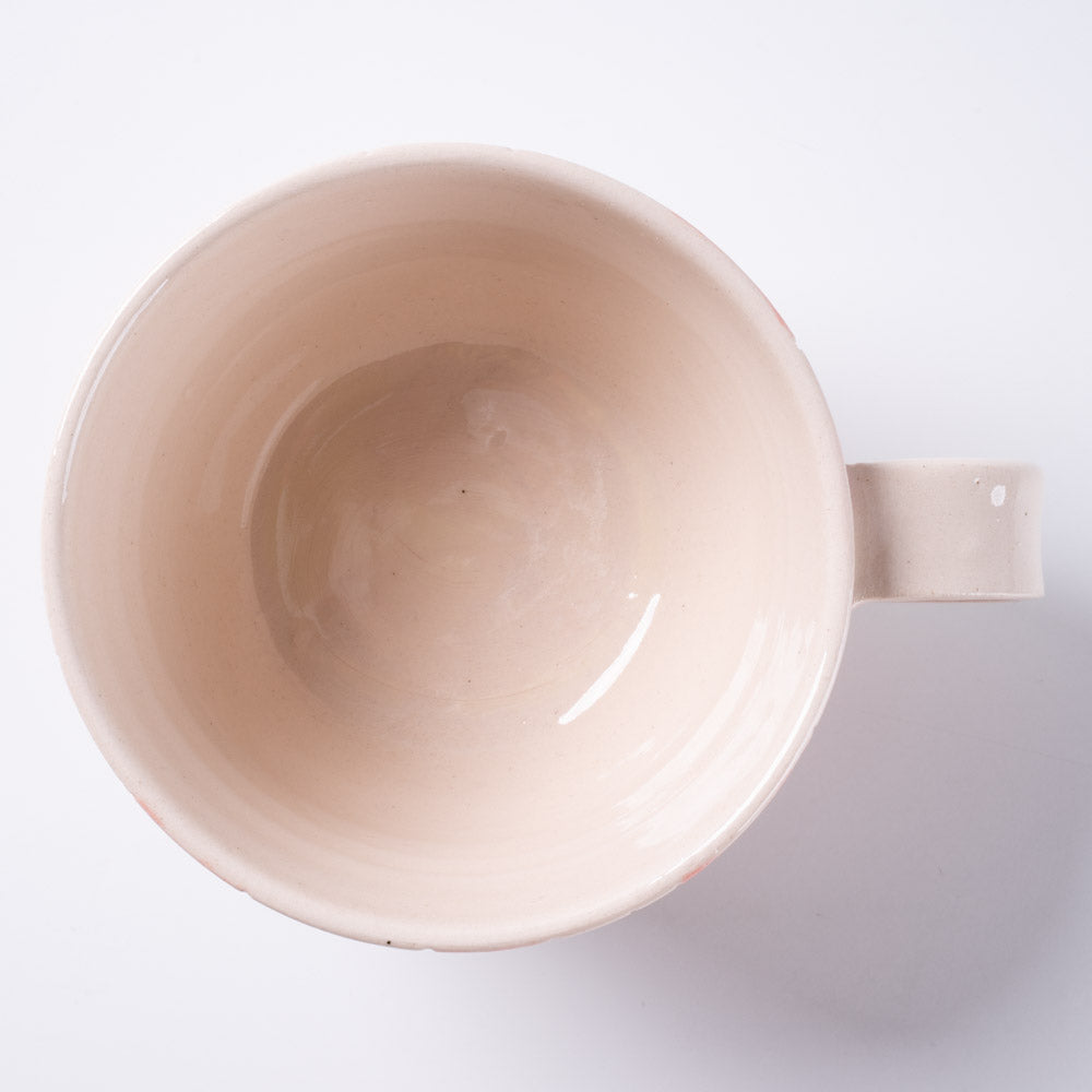 作家 森田みほ マグカップ(薄ピンクベース) ピンク×紫 作家 森田みほ 陶磁器作家もの