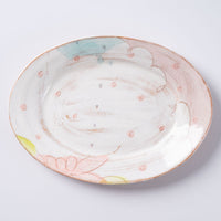 作家 森田みほ 楕円皿 ピンク 作家 森田みほ 陶磁器作家もの