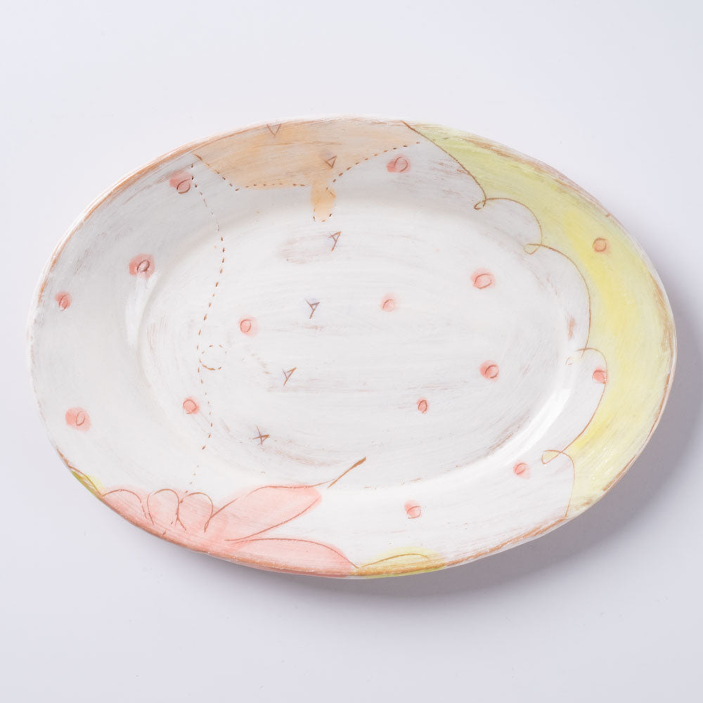 作家 森田みほ 楕円皿 イエロー 作家 森田みほ 陶磁器作家もの