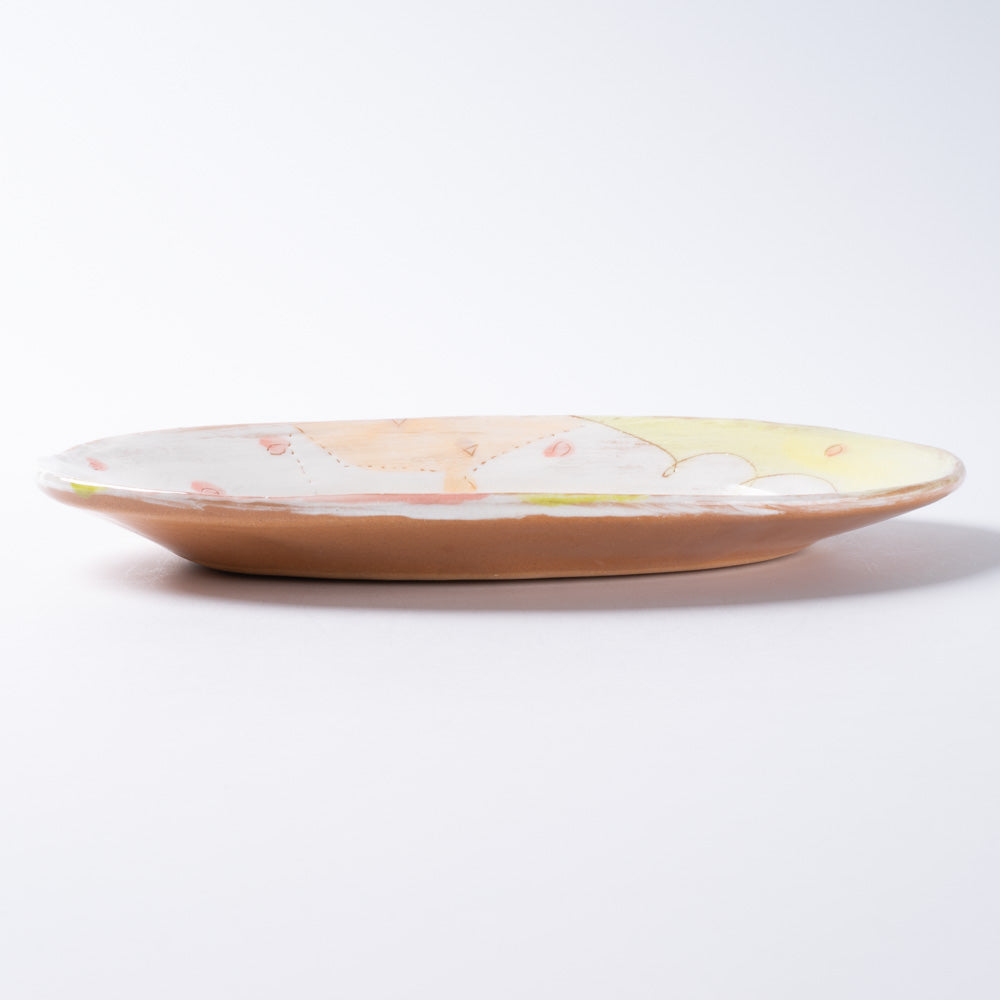 作家 森田みほ 楕円皿 イエロー 作家 森田みほ 陶磁器作家もの