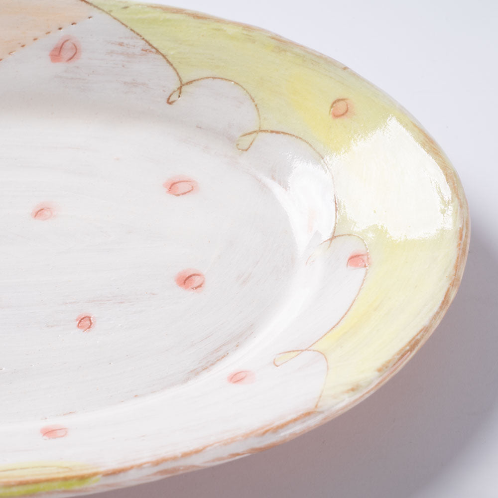 作家 森田みほ 楕円皿 イエロー 作家 森田みほ 陶磁器作家もの