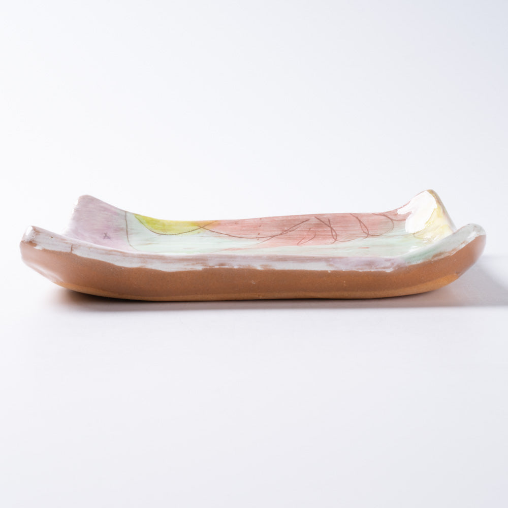 作家 森田みほ 四角皿 エメラルドグリーン ¥5,500 大人の焼き物