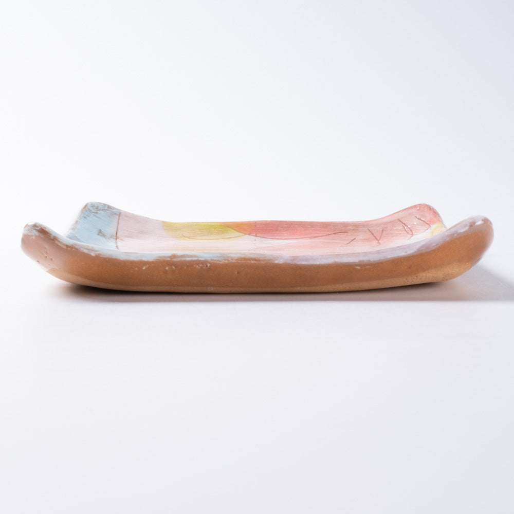 作家 森田みほ 四角皿 ピンク 作家 森田みほ 陶磁器作家もの