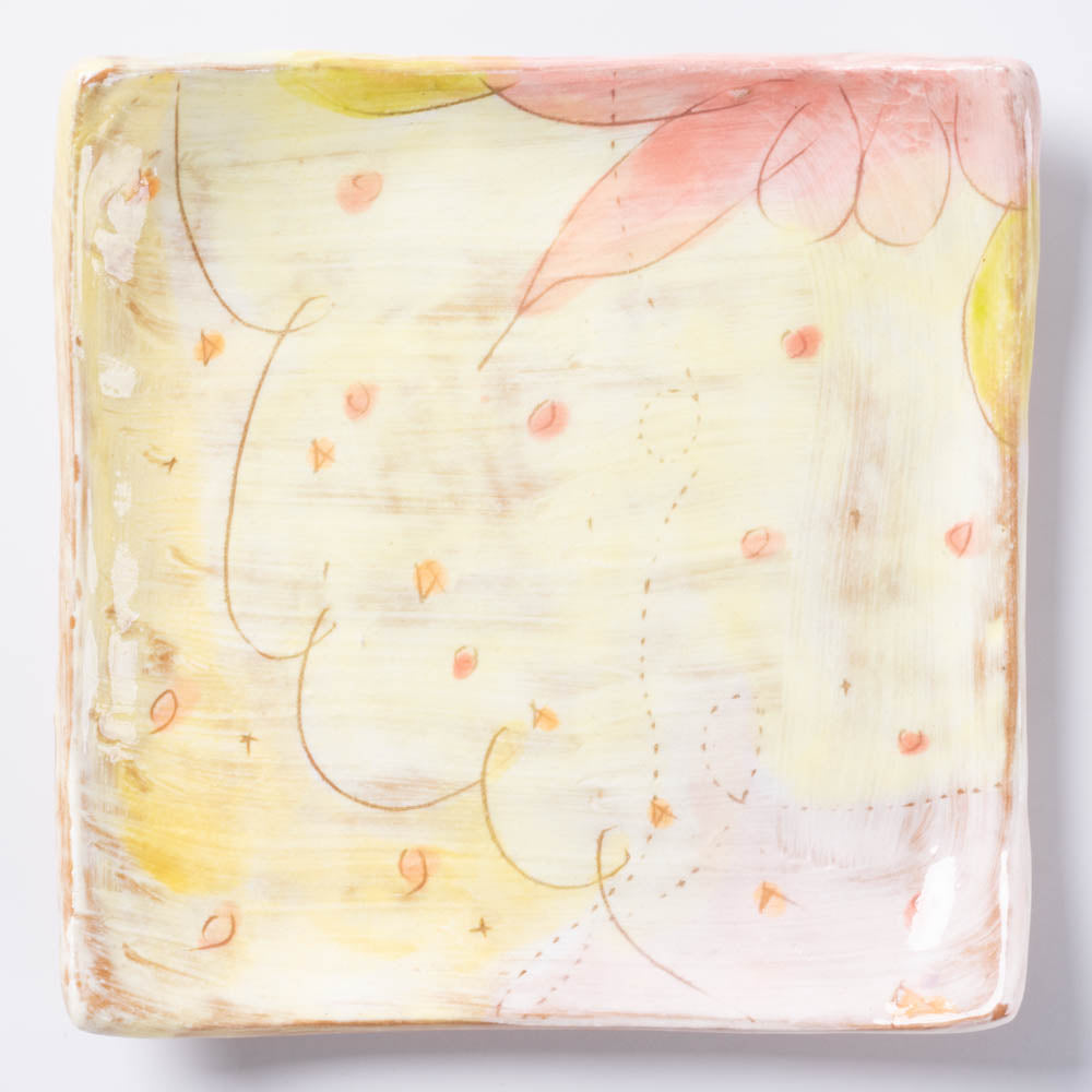 作家 森田みほ 四角皿 イエロー 作家 森田みほ 陶磁器作家もの