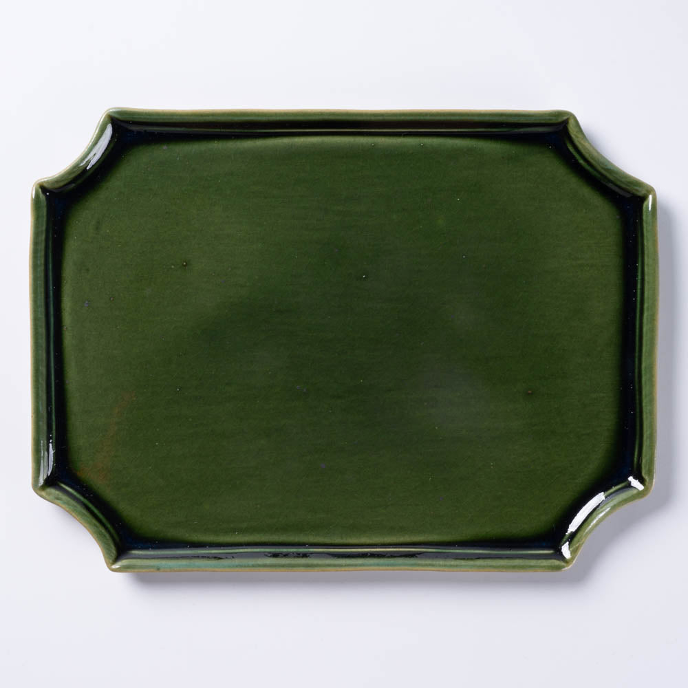 蒼雲窯 織部八角プレート 蒼雲窯 陶磁器作家もの