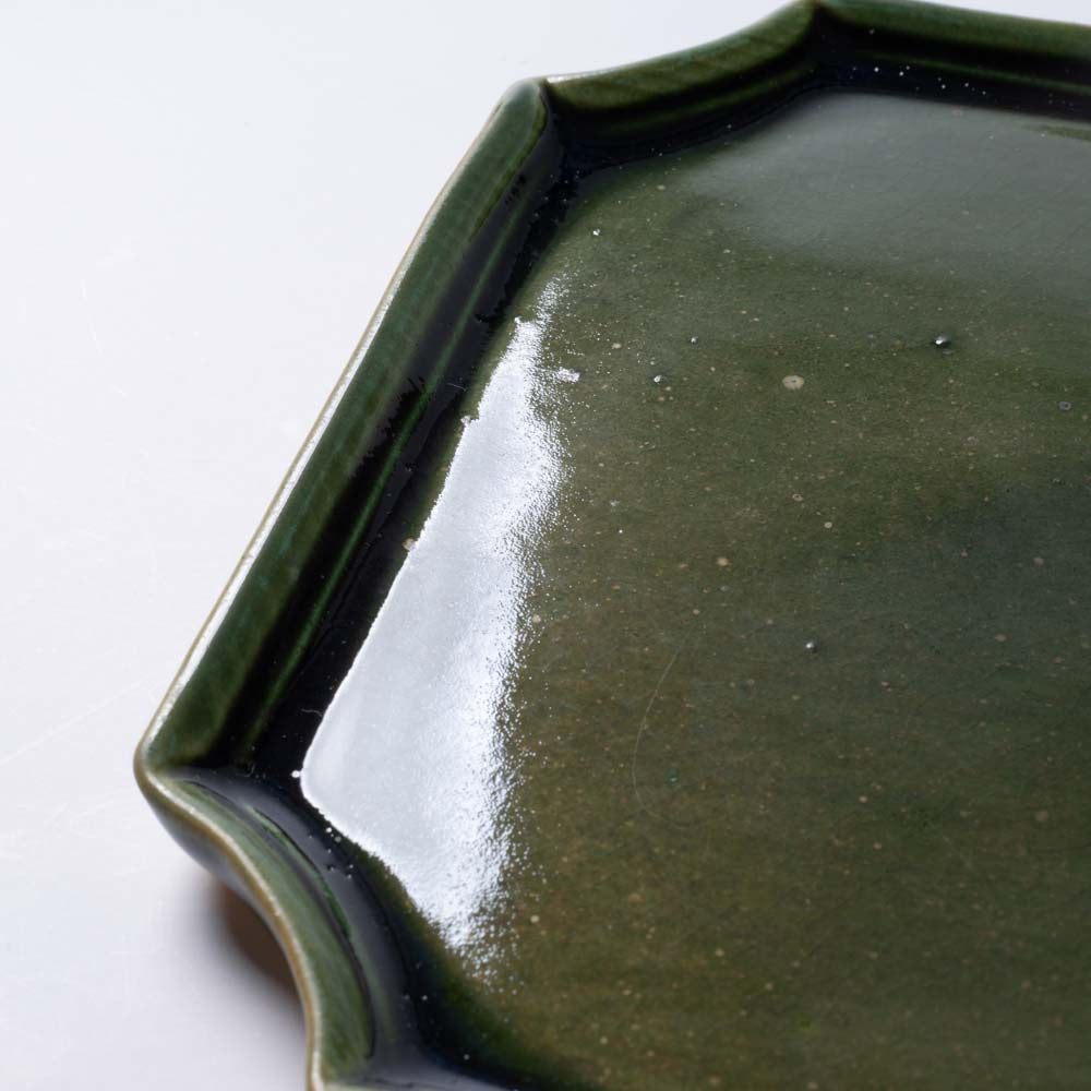 蒼雲窯 織部八角プレート 蒼雲窯 陶磁器作家もの