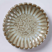 小代焼 小代本谷ちひろ窯 輪花皿 SS 白 小代焼 小代本谷ちひろ窯 小代焼