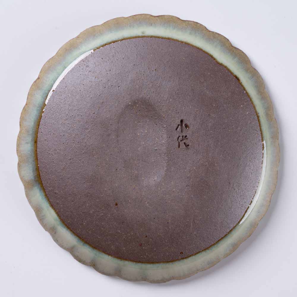 小代焼 小代本谷ちひろ窯 輪花皿 SS 白 小代焼 小代本谷ちひろ窯 小代焼