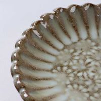 小代焼 小代本谷ちひろ窯 輪花皿 SS 白 小代焼 小代本谷ちひろ窯 小代焼