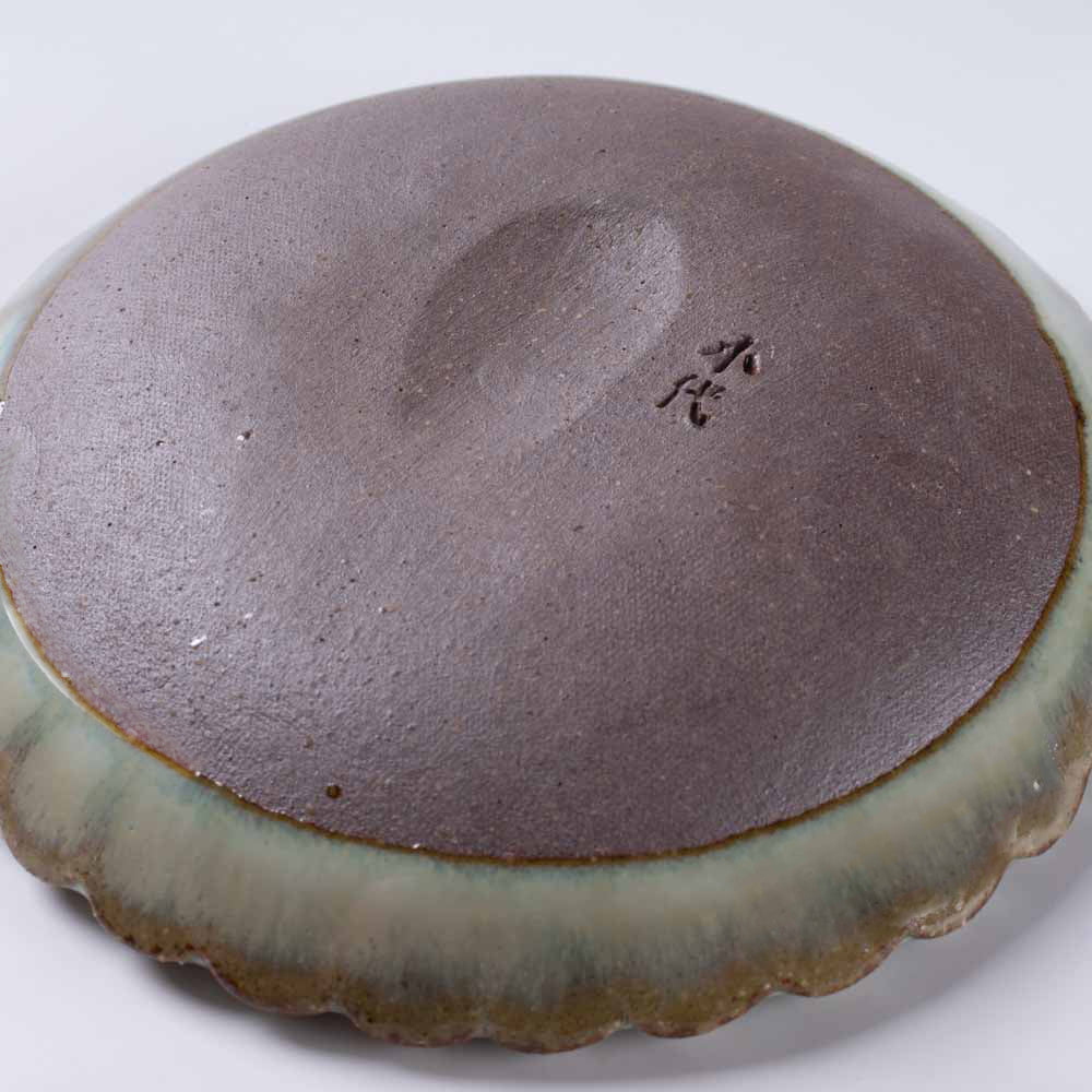 小代焼 小代本谷ちひろ窯 輪花皿 SS 白 小代焼 小代本谷ちひろ窯 小代焼