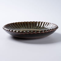 小代焼 小代本谷ちひろ窯 輪花皿 S 黒 小代焼 小代本谷ちひろ窯 小代焼