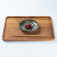 小代焼 小代本谷ちひろ窯 輪花皿 S 黒 小代焼 小代本谷ちひろ窯 小代焼