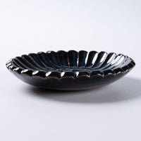 小代焼 小代本谷ちひろ窯 輪花皿 SS 青 小代焼 小代本谷ちひろ窯 小代焼