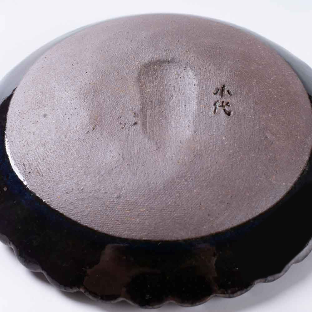 小代焼 小代本谷ちひろ窯 輪花皿 SS 青 小代焼 小代本谷ちひろ窯 小代焼