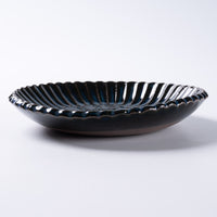 小代焼 小代本谷ちひろ窯 輪花皿 S 青 小代焼 小代本谷ちひろ窯 小代焼