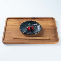 小代焼 小代本谷ちひろ窯 輪花皿 S 青 小代焼 小代本谷ちひろ窯 小代焼