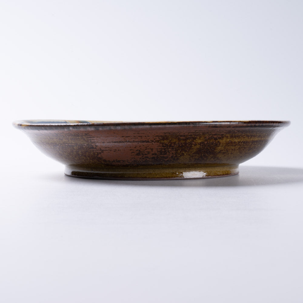 小代焼 小代本谷ちひろ窯 三彩7寸鉢 点打 小代焼 小代本谷ちひろ窯 小代焼