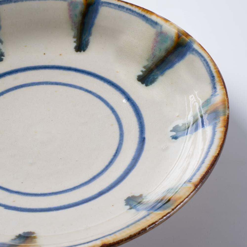 小代焼 小代本谷ちひろ窯 三彩7寸鉢 点打 小代焼 小代本谷ちひろ窯 小代焼