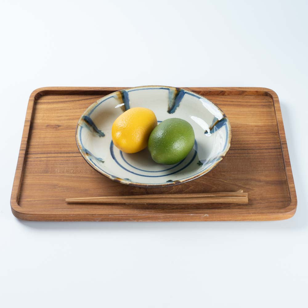 小代焼 小代本谷ちひろ窯 三彩7寸鉢 点打 小代焼 小代本谷ちひろ窯 小代焼