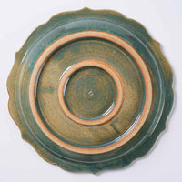 小代焼 小代本谷ちひろ窯 リム緑釉皿 中 小代焼 小代本谷ちひろ窯 小代焼