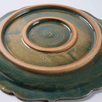 小代焼 小代本谷ちひろ窯 リム緑釉皿 中 小代焼 小代本谷ちひろ窯 小代焼