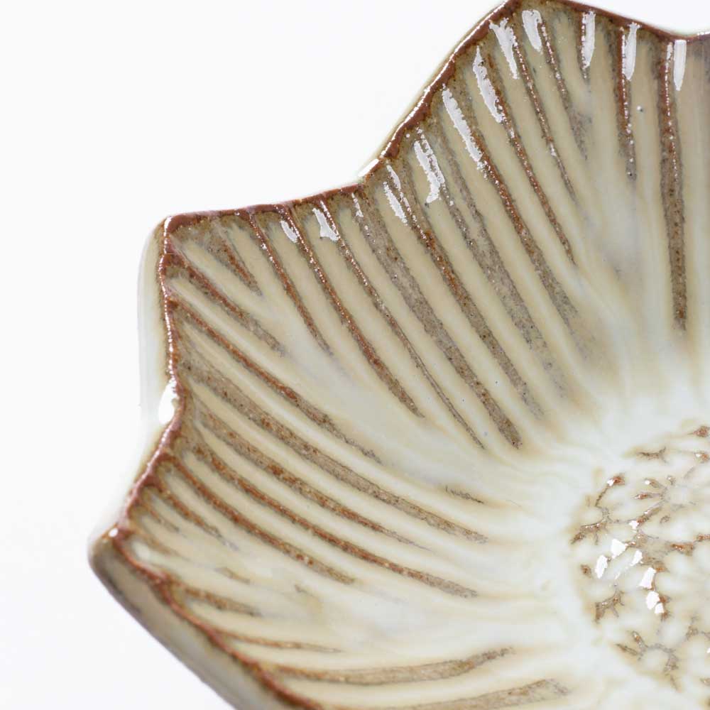 小代焼 小代本谷ちひろ窯 しのぎ八角鉢 白 小代焼 小代本谷ちひろ窯 小代焼