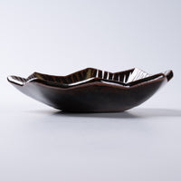 小代焼 小代本谷ちひろ窯 しのぎ八角鉢 黒 小代焼 小代本谷ちひろ窯 小代焼