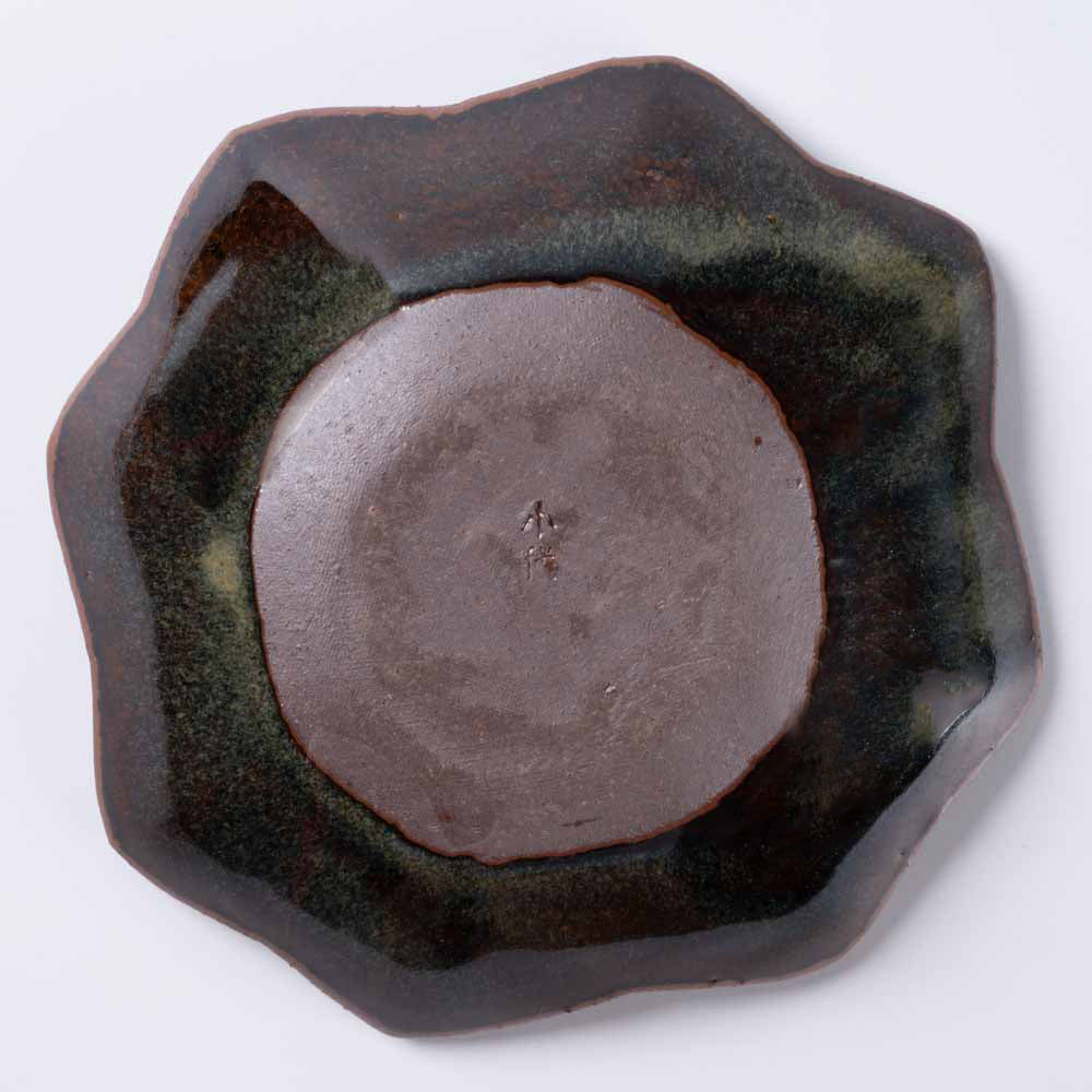 小代焼 小代本谷ちひろ窯 しのぎ八角鉢 黒 小代焼 小代本谷ちひろ窯 小代焼